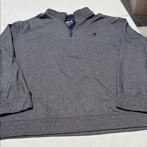 Izod Gray Zip Up Sweater Classic Knit